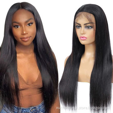 100% HUMAN HAIR 30 Inch Straight 4x4 13x4 Transparent Lace Highlight Human Hair Wigs 12a Virgin human Hair HD Full lace Wig